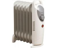 Mini 6 Fin 800w Oil Filled Radiator Portable Electric Heater Thermostat White
