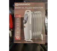 Daewoo Oil Filled Radiator 800W 5Fin Electric Portable Thermostatic Heater-grey