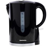 Daewoo SDA1682 1.7L 2200W Plastic Kettle - Black with Chrome Band, black