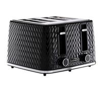 Daewoo Argyle Toaster 4 Slice Double 800W High Lift Reheat Defrost Large Slot Black