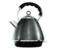 Daewoo SDA2052 Glace Noir 1.7L Pyramid Sparkling Kettle, Removable & Washable Limescale Filter, Non-Slip Feet Cord Storage, Auto/Manual Switch Off, Concealed Heating Element- (Black)