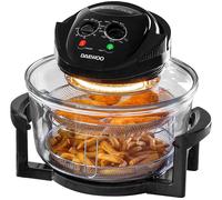 Daewoo 17L Halogen Air Fryer Oven with Extender Ring, 2025 Model - Large Family Capacity, Self-Cleaning, Adjustable Temp & Timer, Includes Racks, Mesh Baskets, Tongs & Accessories