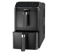 Daewoo 10L Dual Air Fryer, Double Drawer with Divider, Sync Finish & Match Cook, Large Family Air Fryer, 8 Presets, Viewing Window, Low Oil Healthy Cooking, Easy Clean Non Stick