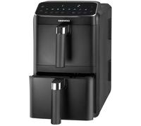 Daewoo 10L Dual Air Fryer, Double Drawer with Divider, Sync Finish & Match Cook, Large Family Air Fryer, 8 Presets, Viewing Window, Low Oil Healthy Cooking, Easy Clean Non Stick