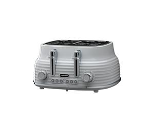DAEWOO Sienna 4 Slice Retro Toaster, Wide Slots, Grey - SDA2484GE