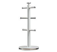 Daewoo Sienna Collection Mug Tree, Free Standing 6 Cup Holder With Sturdy Base, Grey