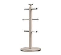 Daewoo Sienna Collection Mug Tree, Free Standing 6 Cup Holder with Sturdy Base, Taupe