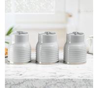 Daewoo Sienna Grey Set Of 3 Tea, Coffee, Sugar Canisters