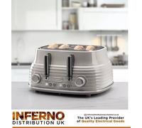 Daewoo Sienna 4 Slice Toaster High Lift 6 Browning Settings Cream Sda2483Ge Cream One Size
