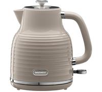 Daewoo Sienna 1.7L Rapid Boil Kettle, 3KW Cordless Electric Kettle, 360° Base, Auto Shut Off, Taupe Finish, Home, Office, Student Kitchen