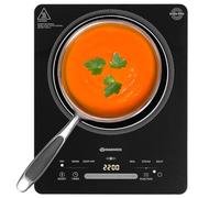 Daewoo Single Induction Hob, 2200W Portable Electric Cooktop with 6 Cooking Presets, Digital LED Touch Controls, 3-Hour Timer, Boost Function, for Steel & Cast Iron Cookware, Black