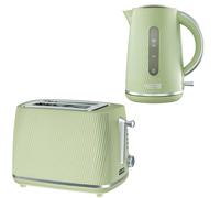 DAEWOO Cascade 1.7L Kettle & 2 Slice Toaster Sage, Green