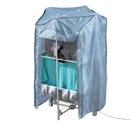 Daewoo 3-Tier Foldable Heated Clothes Airer with Cover - Compact, Space-Saving Electric Drying Rack for Fast, Energy-Efficient Indoor Laundry Drying