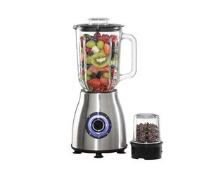 Daewoo Stainless Steel Smoothie & Shake Jug Blender | 1.5L Glass Jug | 2 Speed Settings & Pulse | Non-Slip Feet | Grinder Fitting Included | Rust Proof Blades | Removable Filling Cap 500W Power, Glass