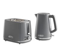Stirling Jug Kettle and 2 Slice Toaster Set 3KW Fast Boil 1.7L Black Daewoo Grey One Size