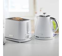 Daewoo Stirling, Pyramid Kettle & Toaster Set, White