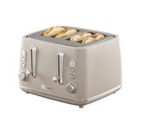 Daewoo 'Cascade' 4-Slice Toaster Ridge Textured Finish Defrost Reheat Cancel in Taupe | Size: Large Daewoo Taupe Large