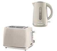 Daewoo Taupe Cascade Jug Kettle & 2-Slice Toaster Set