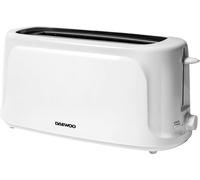 Daewoo Essentials 1450W White 4 Slice Long Slot Toaster & Crumb Tray 7 Levels