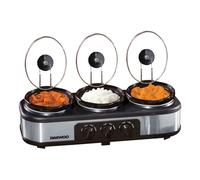 Daewoo Triple Slow Cooker 3 x 1.5L - Multi-Pot Electric Buffet Server