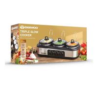 Daewoo Triple Slow Cooker 3 x 1.5L - Multi-Pot Electric Buffet Server New Box UK