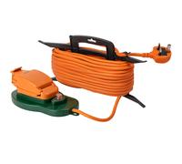 Daewoo Weatherproof 1 Gang 15M Garden Cable Reel Extension Lead Power Cord & Socket on H Frame