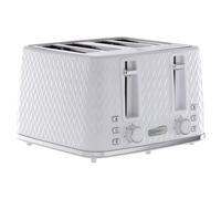 Daewoo White Argyle 4 Slice Toaster