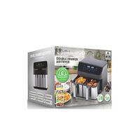 Large 9 Litre Digital Dual Air Fryer Oven Smart Sync Double Basket 2x 4.5L Drawers Daewoo Black Large