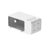 Dafape Bathroom Toilet Paper Holder, Wall-Mounted Tissue Storage Box Plastic Drawer Organizer Container for Restroom Office Kitchen Living Room Home (White)