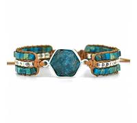 DAFARACODE Boho Jasper Handmade Bracelet: Bohemian Bead Natural Stone Jewelry Bohemian Style Jasper Bracelet Gemstone Beads Bracelet Jewelry, Around 7 inchs, Stainless Steel Gemstone Leather, Jasper