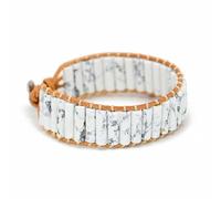 DAFARACODE Boho Jasper Handmade Bracelet: Bohemian Bead Natural Stone Jewelry Bohemian Style Jasper Bracelet Gemstone Beads Bracelet Jewelry, Around 7 inchs, Stainless Steel Gemstone Leather, Jasper