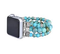 DAFARACODE Handmade Jasper Boho Watch Strap - Compatible with Apple Watch 38mm/40mm/41mm/42mm/44mm/45mm/49mm, Pearl Design, 7.5 Inch Bracelet, Multicolor, High Quality, 38mm-45mm S size(5.75''-6.25