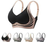 Daffezon Lifting and Anti-Sagging Wireless Push-up Bra Super Push-up Bra Seamless and Non-Wired Underwear Anti-Gravity Lifting and Side Breast Black