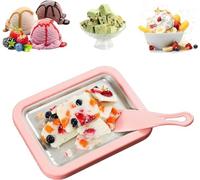 Daffezon Petrus Ice Cream Tray, Rolled Ice Cream Maker, DIY Mini Ice Cream Tray Maker, Quick Chilling Tray with 2 Scrapers