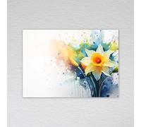 Daffodil Blank Note Cards with Envelopes Welsh Yellow Flower: Floral Watercolour Daffodil Note Cards (Pack of 50 without Envelopes)