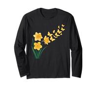 Daffodil Butterfly Flower Gardening Floral Long Sleeve T-Shirt