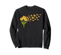 Daffodil Butterfly Flower Gardening Floral Sweatshirt