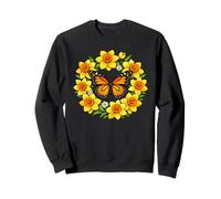 Daffodil Butterfly Flower Gardening Floral Sweatshirt