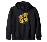 Daffodil Butterfly Flower Gardening Floral Zip Hoodie