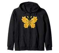 Daffodil Butterfly Flower Gardening Floral Zip Hoodie