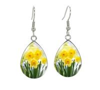Daffodil Earrings for Women, Welsh Yellow Flower Jewellery in a Gift Bag
