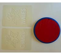 Daffodil face painting set including red face paint & stencils Wales Cymru 6 nations rugby St. David's Day Mothers Day