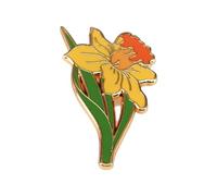 Daffodil Flower Brooch Pin,Yellow Daffodil Enamel Pin Badge,Cute Floral Kawaii Pins Alloy Enamel Lapel Pin,Elegant Flower Brooch Pins for Clothing Jackets Backpacks Clothes Caps Bags Hats Decor