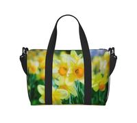Daffodil Flower Large Weekender Bag for Travel, Water-Resistant Duffle Bag, Print Adjustable Shoulder Strap,3-5 Day Overnight Bag for Men Women