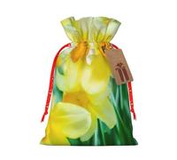 Daffodil Flower Print Gift Reusable Drawstring Decor Bags Festive Birthday Party Favors Pouchesor