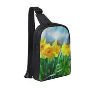Daffodil Flower Printed Chest Bag Sling Bag for Men Women, Waterproof Crossbody Backpack Men Bag for Runner Workout Hiking Cycling Travel