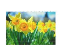 Daffodil Flower Printed Jigsaw Puzzle 14.4x9.8 CM, Rectangular Puzzle Challenging Game for Adults Gifts, Family Fun Decorative Wall Decor