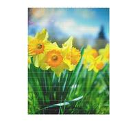 Daffodil Flower Printed Jigsaw Puzzle 16.7x22.3 CM, Rectangular Puzzle Challenging Game for Adults Gifts, Family Fun Decorative Wall Decor