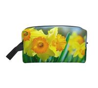 Daffodil Flower Printed Makeup Bag Travel Portable Cosmetic Bag Large Capacity Makeup Case Toiletry Handbag Organiser for Women