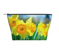 Daffodil Flower Printed Travel Makeup Bag Trapeze Cosmetic Bag Makeup Case Toiletry Bag Organiser for Women